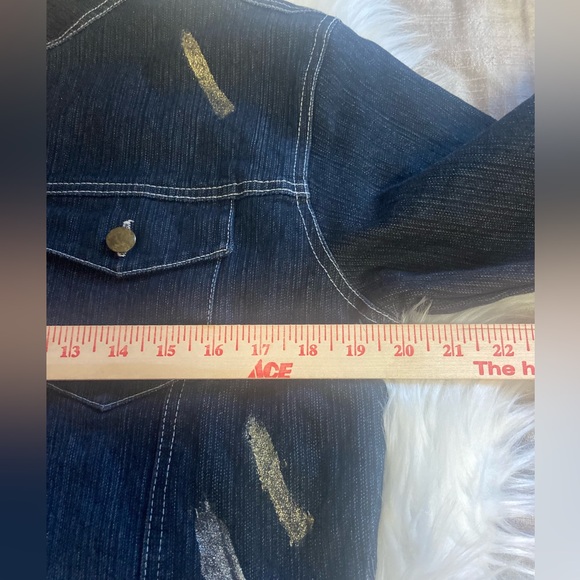 What’s Hot Stretch Studded Denim Sz XL Women’s  Jacket - Picture 7 of 10